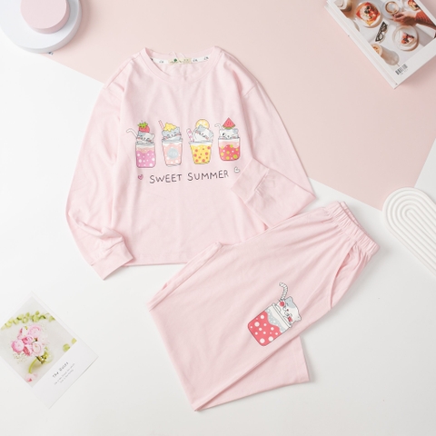 Bộ thu đông Bé gái cotton size đại cho bạn 26kg - 45kg