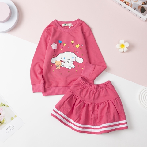 Bộ nỉ da cá Bé gái kèm chân váy size cho bé từ 23kg - 32kg