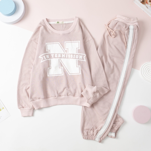 Bộ nỉ bé trai, bé gái in chữ N size cho bạn từ 28kg - 55kg