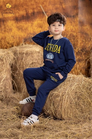 Bộ nỉ Bé trai, bé gái in chữ NEVADA size 10/16 tuổi