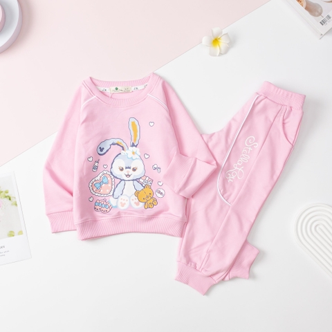 Bộ nỉ da cá BG in thỏ quần lé 2/8