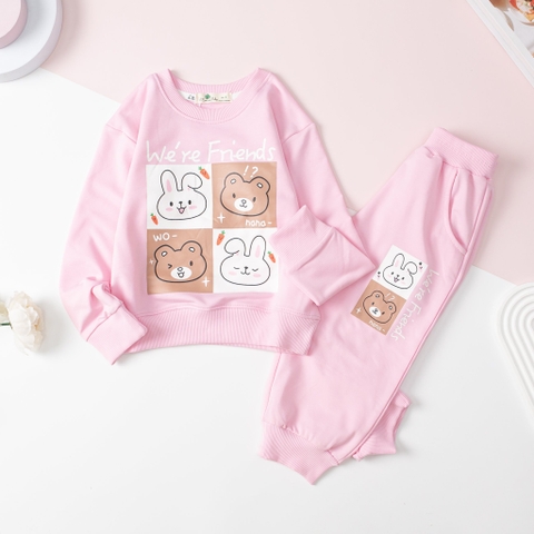 Bộ nỉ da cá BG in 4 mặt thỏ 2/8