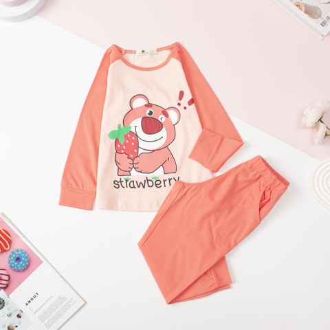 Bộ Bé gái thu đông tay ráp lăng size 3/10 tuổi