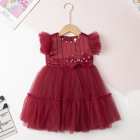 Váy công chúa xếp ly ngực 2/10T