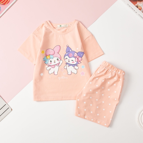 Bộ cotton Bé gái ngắn tay Koromi size 2/7 tuổi