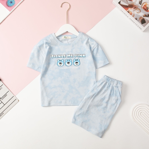 Bộ Bé gái cotton ngắn tay vải loang size 2/12 tuổi