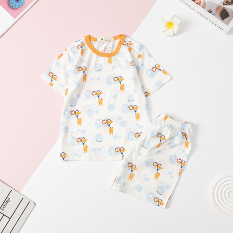 Bộ cotton giấy Bé trai, bé gái cúc vai size 1/5 tuổi