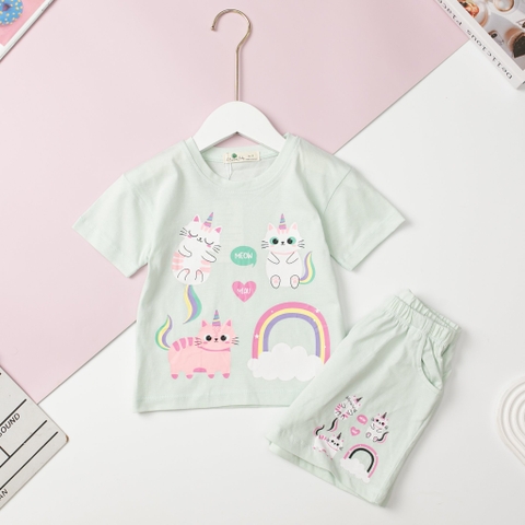 H436 Bộ Bé gái cotton 2 chiều size 2/7T x24