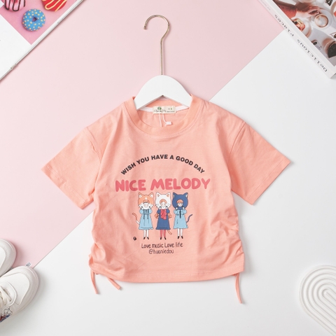 Áo cotton BG ngắn tay rút dây hông 4/12 x24