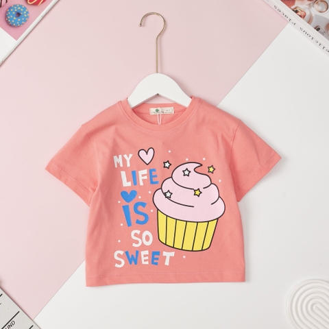 H440 Áo cotton ngắn tay Bé gái size 2/12T x24