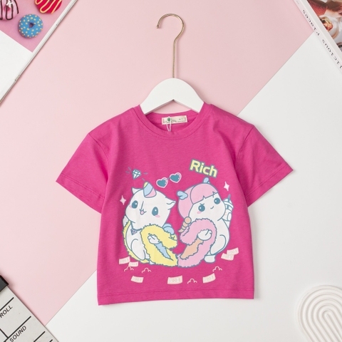 H440 Áo cotton ngắn tay Bé gái size 2/12T x24