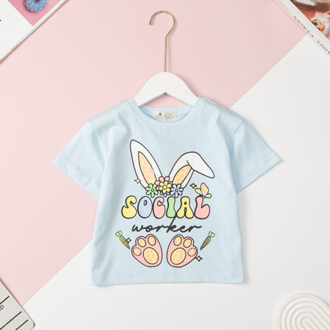 H440 Áo cotton ngắn tay Bé gái size 2/12T x24