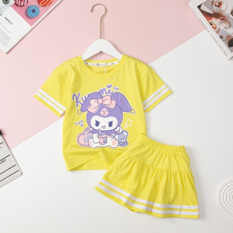 Bộ cotton BG chân váy chạy sọc 3/10 x24