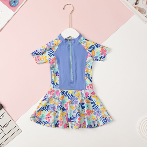 Bộ bơi Bé gái ngắn tay chân váy liền size 2/12T x24