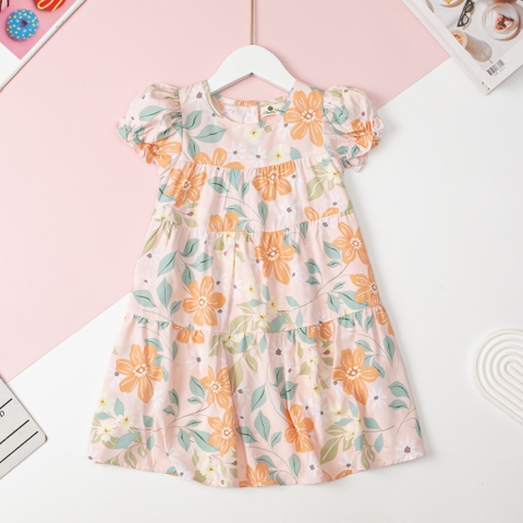 Váy cotton BG lanh tay bồng 2/10 x24