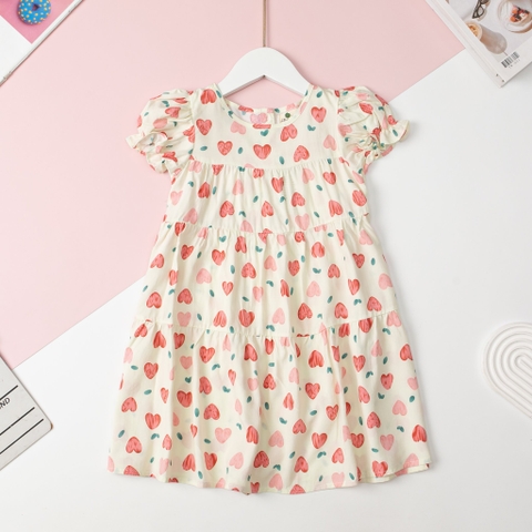 Váy cotton BG lanh tay bồng 2/10 x24