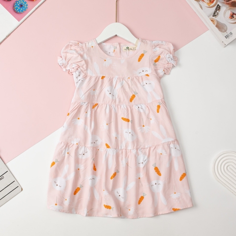 Váy cotton BG lanh tay bồng 2/10 x24