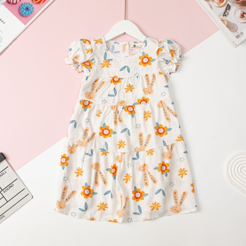 Váy cotton BG lanh tay bồng 2/10 x24