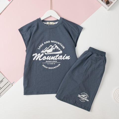 Bộ cotton BT sát nách can vai Mountain 10/16