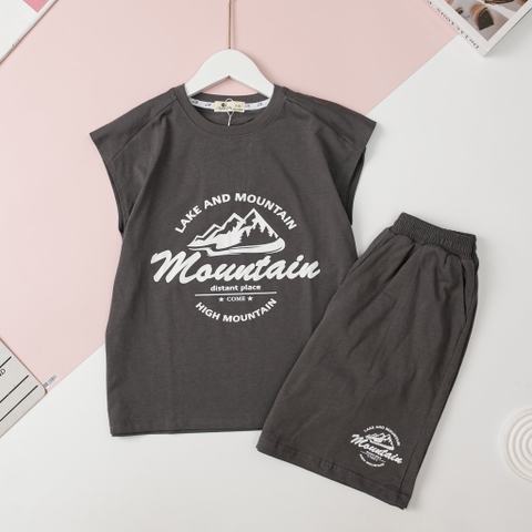 Bộ cotton BT sát nách can vai Mountain 10/16