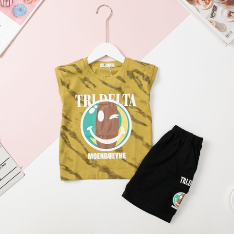 Bộ cotton TE BT sát nách mặt cười size đại 13/17 tuổi