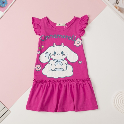 Váy cotton Bé gái đuôi cá, viền tay size 2/10 tuổi