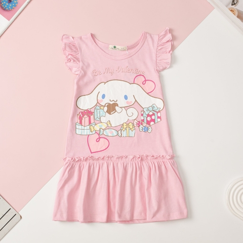 Váy cotton Bé gái đuôi cá, viền tay size 2/10 tuổi