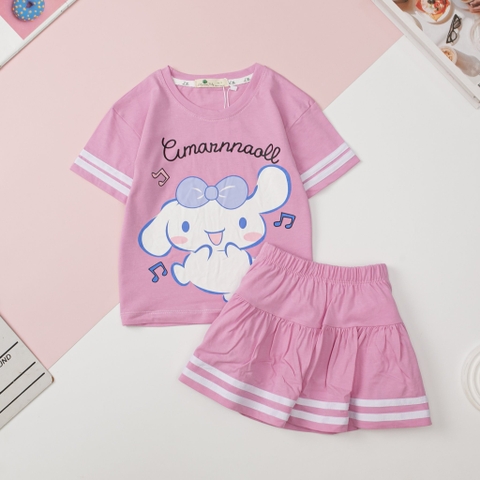 Bộ cotton BG chân váy chạy sọc 3/10 x24