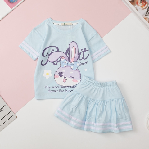 Bộ cotton BG chân váy chạy sọc 3/10 x24