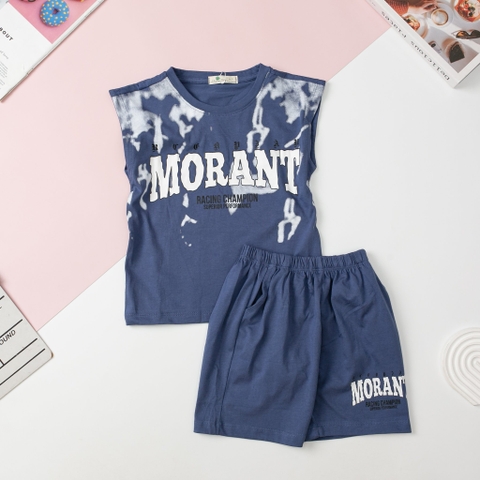 Bộ cotton Bé trai sát nách loang Morant size 10/16T