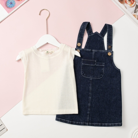 Set quần yếm kaki và áo phông 2/10