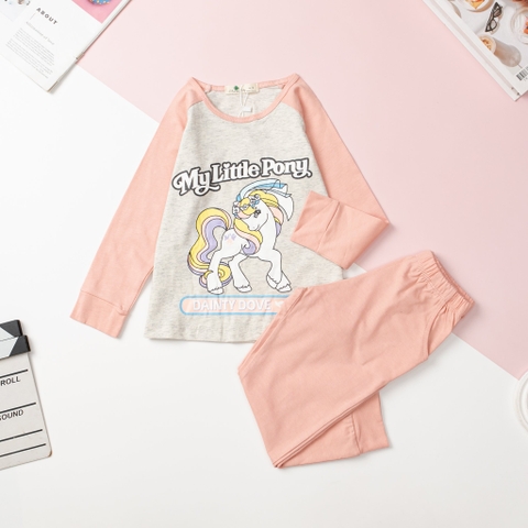 Bộ Bé gái thu đông tay ráp lăng size 3/10 tuổi