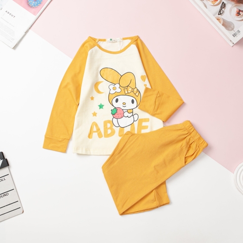 Bộ Bé gái thu đông tay ráp lăng size 3/10 tuổi