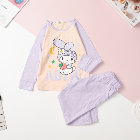 Bộ Bé gái thu đông tay ráp lăng size 3/10 tuổi