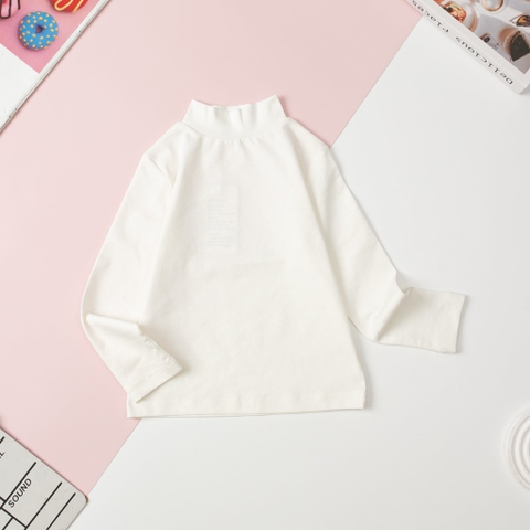 T401 Áo cổ 3 phân cotton trẻ em vải dày size đại 8/16T