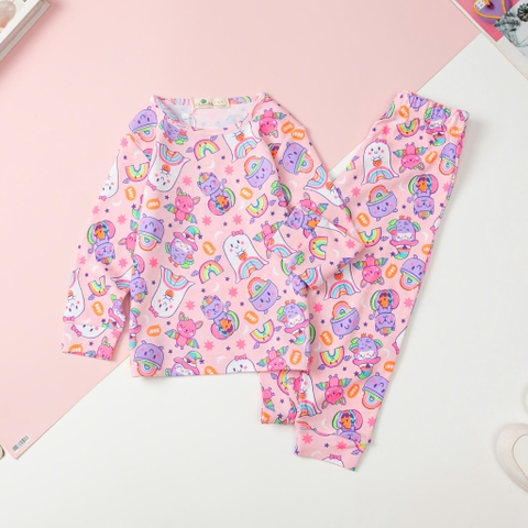 Bộ cotton thu đông trẻ em họa tiết size 3/10T