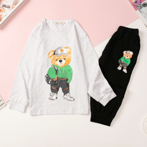 T406 Bộ cotton thu đông Bé trai size đại 8/16T