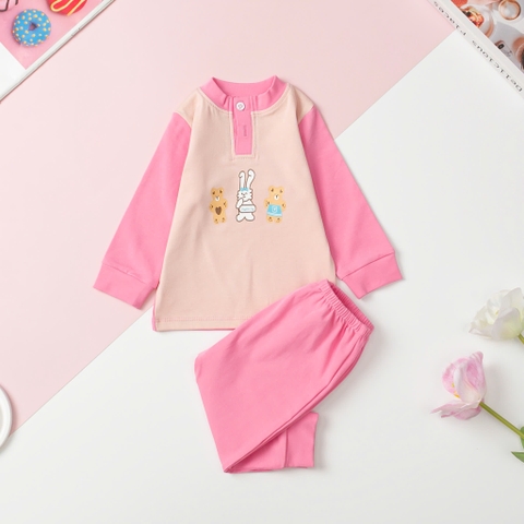 T405 Bộ sơ sinh thu đông trơn size 6/36 tháng