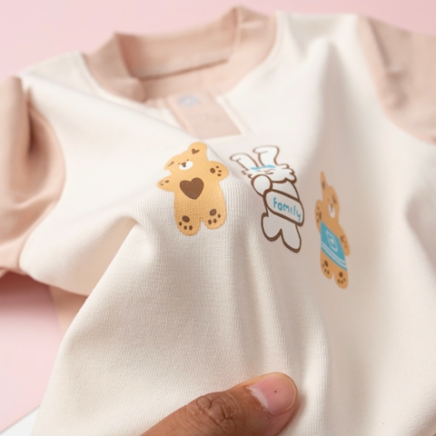 T405 Bộ sơ sinh thu đông trơn size 6/36 tháng