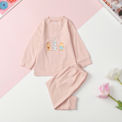 T405 Bộ sơ sinh thu đông trơn size 6/36 tháng
