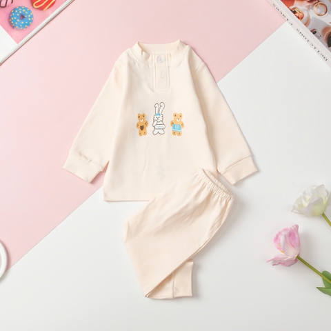 T405 Bộ sơ sinh thu đông trơn size 6/36 tháng