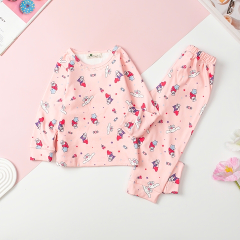 Bộ Bé gái nỉ bông hình họa tiết size 3/10T x24