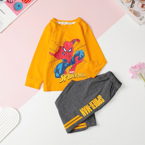 T419 Bộ Bé trai cotton thu đông Siêu nhân, Khủng long size 3/10T