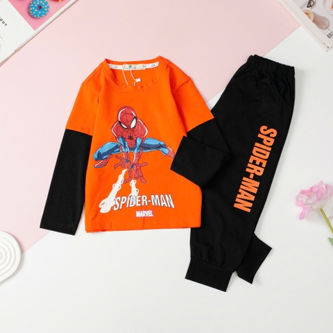 T419 Bộ Bé trai cotton thu đông Siêu nhân, Khủng long size 3/10T