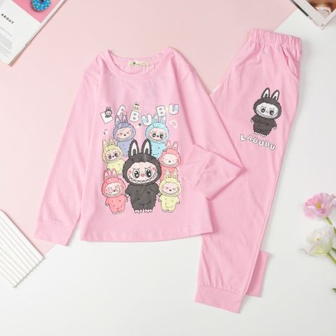 T416 Bộ Bé gái thu đông cotton ráp lăng size đại 8/16T