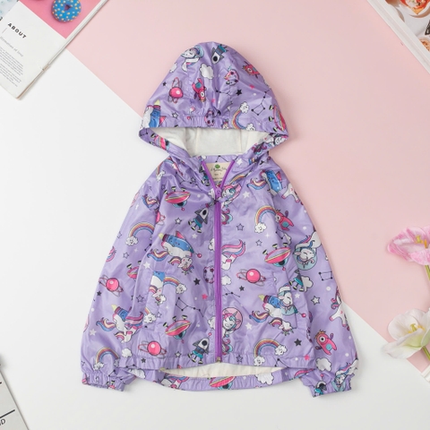 Áo gió trẻ em 2 lớp, hình họa tiết size 6/10 tuổi