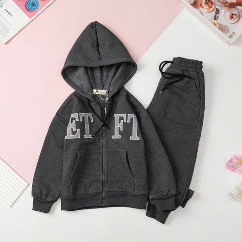 Bộ Bé trai nỉ bông dày có mũ thêu ETPT size 4/8 tuổi