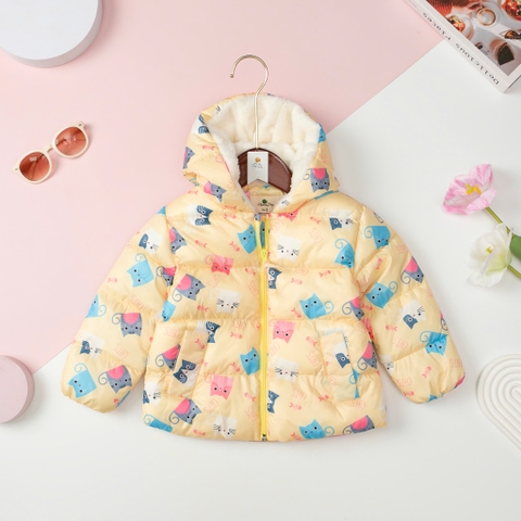 Áo phao Bé gái LITIBABY trần bông hình họa tiết size 2/10T