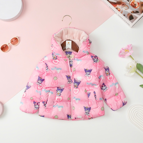Áo phao Bé gái LITIBABY trần bông hình họa tiết size 2/10T