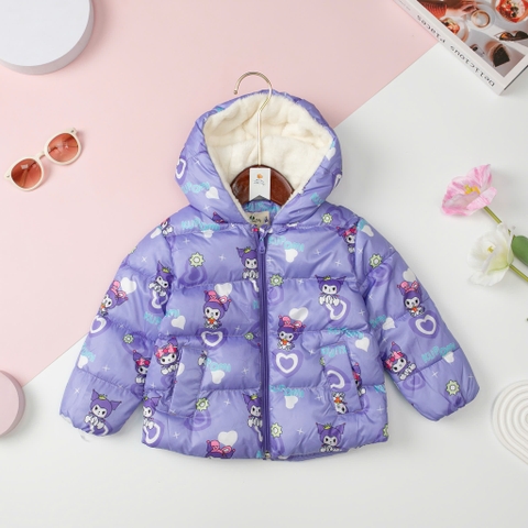 Áo phao Bé gái LITIBABY trần bông hình họa tiết size 2/10T